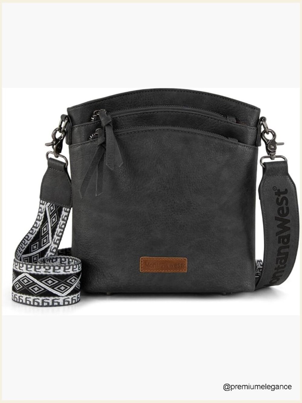 Double Compartments Cross Body Bag with Adjustable Strap and Specialized Pocket